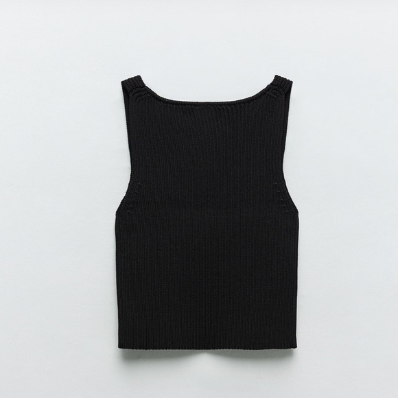 Zara Cropped Square neck knit top XS - Picture 3 of 3